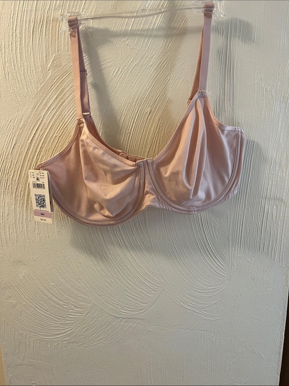 Light Pink Satin Underwire Bra - Unbranded